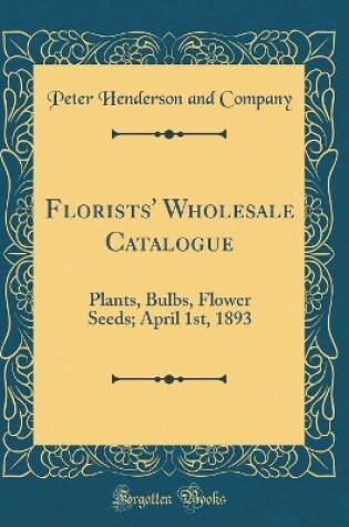 Cover of Florists' Wholesale Catalogue