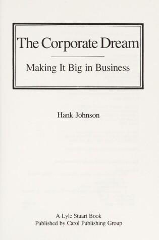 Cover of Corporate Dream Johnson