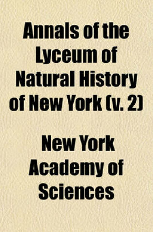 Cover of Annals of the Lyceum of Natural History of New York Volume 2