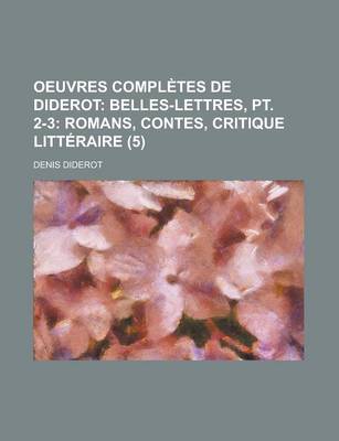 Book cover for Oeuvres Completes de Diderot (5)