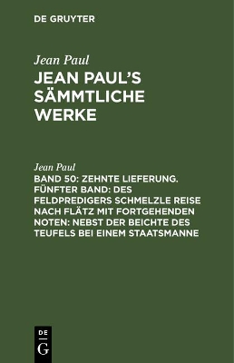 Book cover for Jean Paul's Sammtliche Werke, Band 50, Zehnte Lieferung. Funfter Band