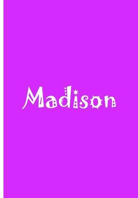 Book cover for Madison - Bright Purple Personalized Notebook / Journal / Blank Lined Pages