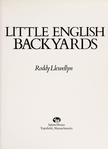 Book cover for Little English Backyards