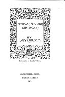 Book cover for A New England Girlhood