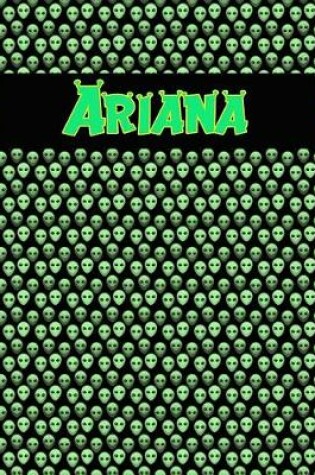 Cover of 120 Page Handwriting Practice Book with Green Alien Cover Ariana