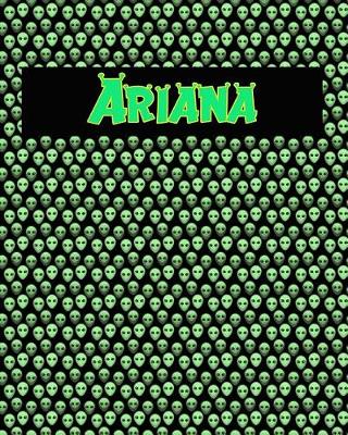 Book cover for 120 Page Handwriting Practice Book with Green Alien Cover Ariana