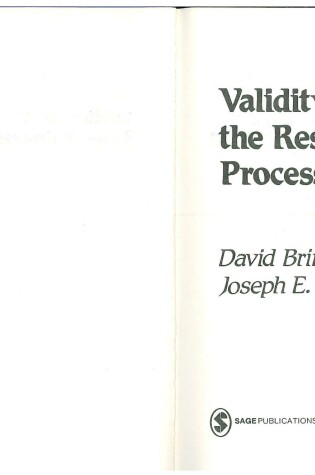 Cover of Validity and the Research Process