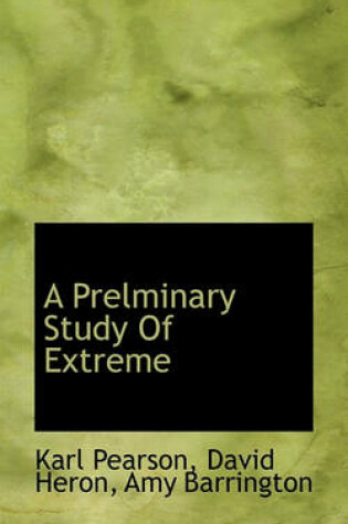 Cover of A Prelminary Study of Extreme