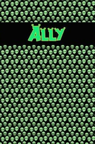 Cover of 120 Page Handwriting Practice Book with Green Alien Cover Ally