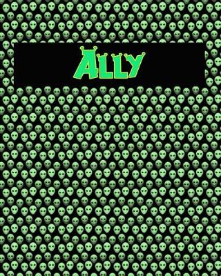 Book cover for 120 Page Handwriting Practice Book with Green Alien Cover Ally