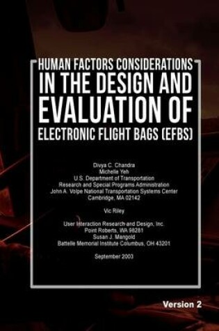 Cover of Human Factors Considerations in the Design and Evaluation of Electronic Flight Bags (EFBs)-Version 2