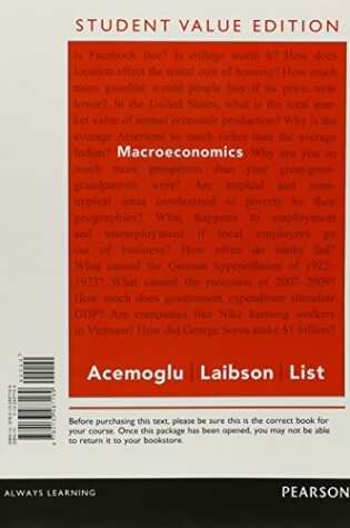 Cover of Macroeconomics, Student Value Edition