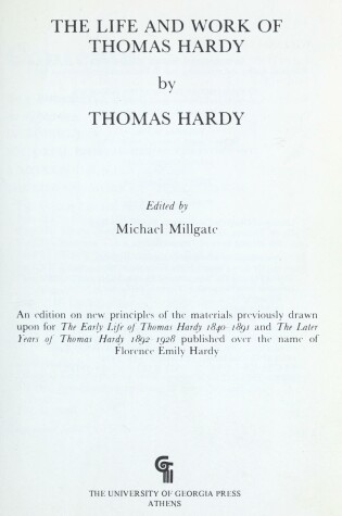 Cover of Life and Work Thomas Hardy