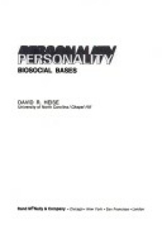 Cover of Personality