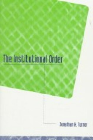 Cover of The Institutional Order