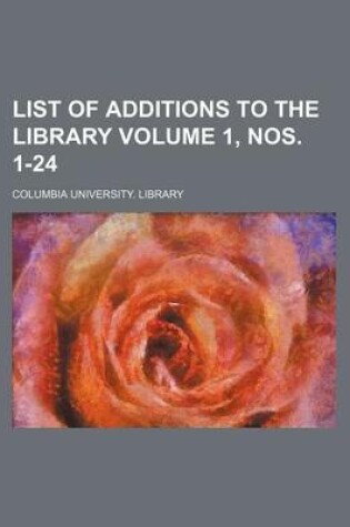 Cover of List of Additions to the Library Volume 1, Nos. 1-24