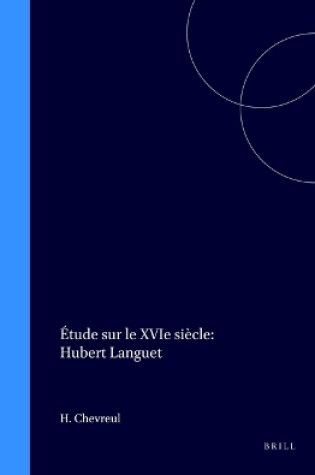 Cover of Etude sur le XVIe siecle: Hubert Languet