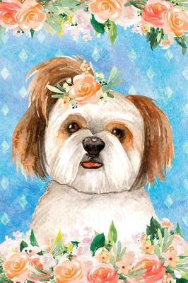 Cover of Journal Notebook For Dog Lovers Shih Tzu In Flowers 4