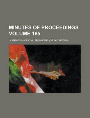 Book cover for Minutes of Proceedings Volume 165