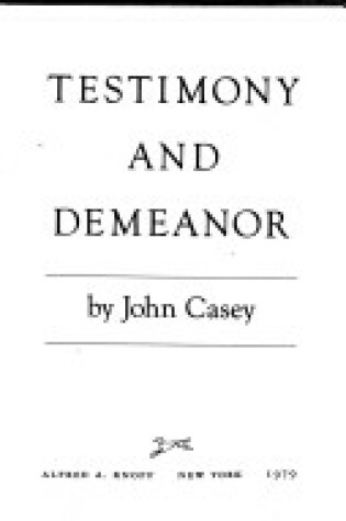 Cover of Testimony and Demeanor