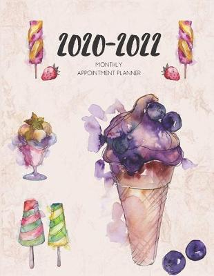 Book cover for 2020-2022 Three 3 Year Planner Watercolor Ice Cream Monthly Calendar Gratitude Agenda Schedule Organizer