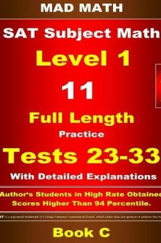 Cover of 2018 SAT Subject Level 1 Book C Tests 23-33