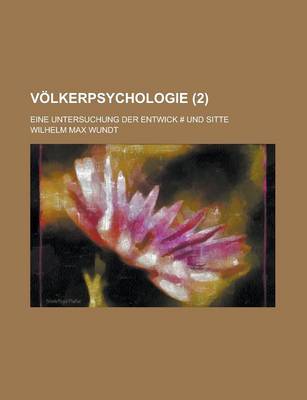 Book cover for Volkerpsychologie; Eine Untersuchung Der Entwick # Und Sitte (2)