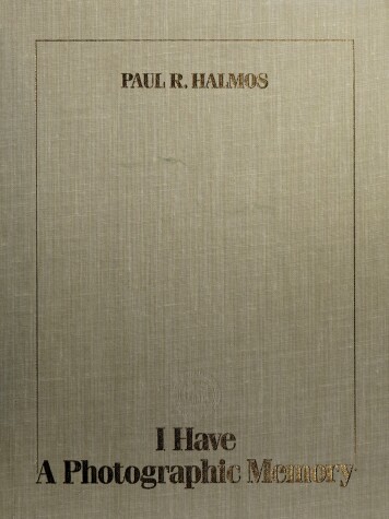 Book cover for I Have a Photographic Memory