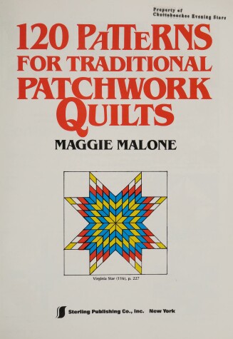 Book cover for 120 Patterns for Traditional Patchwork Quilts