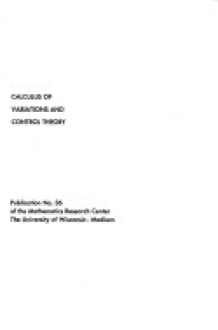 Cover of Calculus of Variations and Control Theory