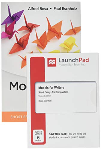 Book cover for Models for Writers 13e & Launchpad (Six Month Access)