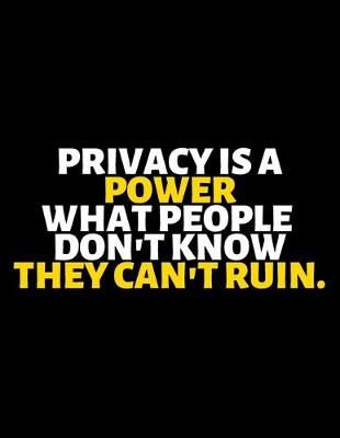 Book cover for Privacy Is A Power What People Don't Know They Can't Ruin