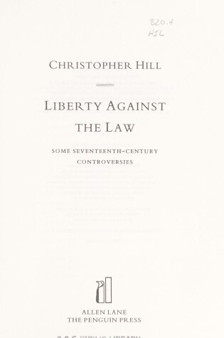 Cover of Liberty Against the Law