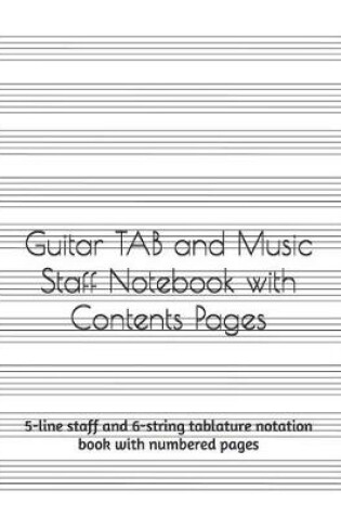 Cover of Guitar Tab and Music Staff Notebook With Contents Pages