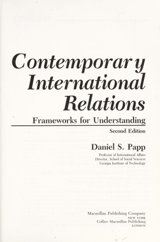 Cover of Contemporary International Relations