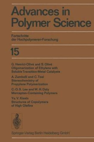 Cover of Advances in Polymer Science 15