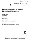 Cover of Recent Developments in Traceable Dimensional Measurements