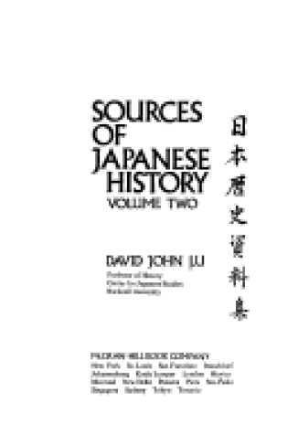 Cover of Sources of Japanese History