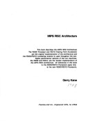 Book cover for MIPS R2000 RISC Architecture