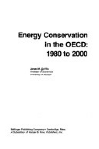 Cover of Energy Conservation in the Organization for Economic Cooperation and Development