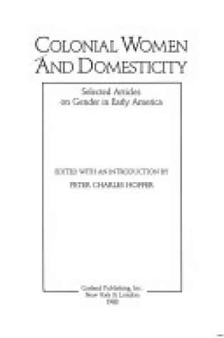 Cover of Colonial Women & Domesticity