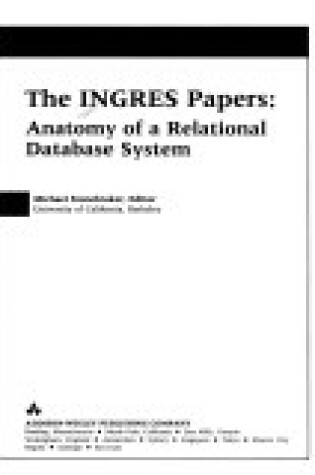 Cover of The Ingres Papers