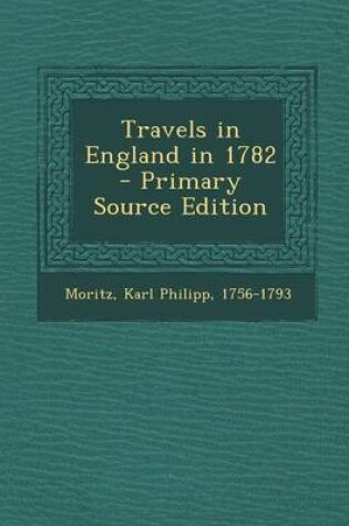 Cover of Travels in England in 1782