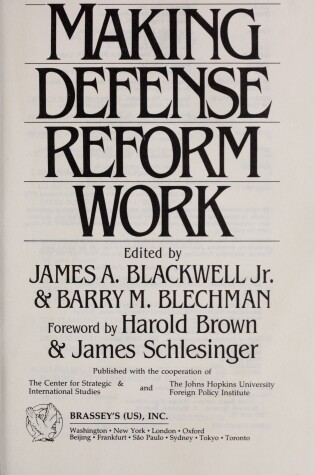 Cover of Making Defence Reform Work