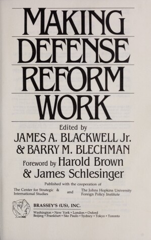 Book cover for Making Defence Reform Work