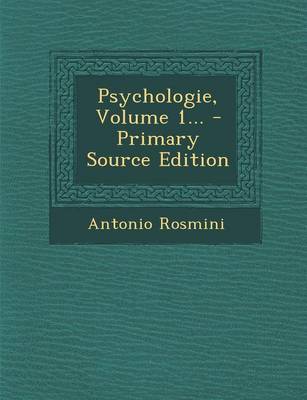 Book cover for Psychologie, Volume 1... - Primary Source Edition
