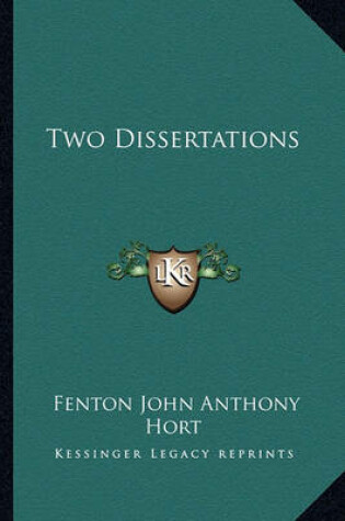 Cover of Two Dissertations