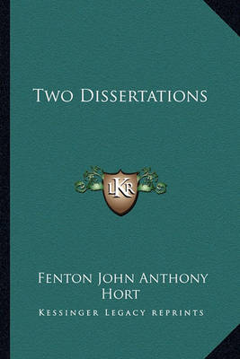 Book cover for Two Dissertations