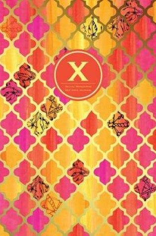 Cover of X - Initial Monogram Journal - Dot Grid, Moroccan Orange Pink