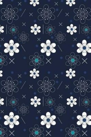 Cover of White Flowers on Navy Blue Journal